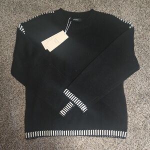 Elegant Black and White Women's Sweater